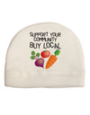Support Your Community - Buy Local Adult Fleece Beanie Cap Hat-Beanie-TooLoud-White-One-Size-Fits-Most-Davson Sales