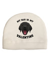 My Dog is my Valentine Black Adult Fleece Beanie Cap Hat-Beanie-TooLoud-White-One-Size-Fits-Most-Davson Sales
