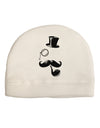 Tophat Mustache Pipe and Monocle Adult Fleece Beanie Cap Hat-Beanie-TooLoud-White-One-Size-Fits-Most-Davson Sales