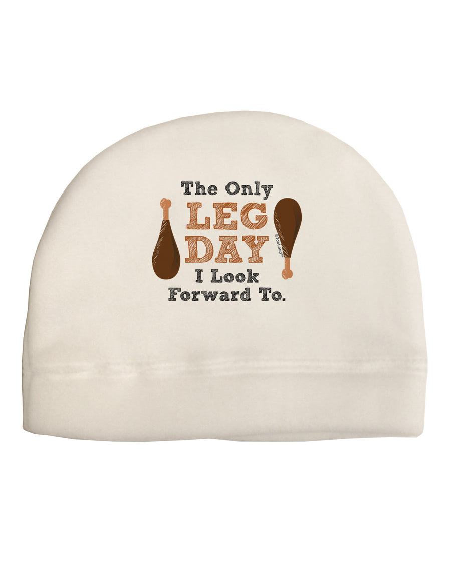 Leg Day - Turkey Leg Adult Fleece Beanie Cap Hat-Beanie-TooLoud-White-One-Size-Fits-Most-Davson Sales