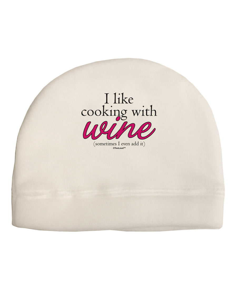 I Like Cooking With Wine Child Fleece Beanie Cap Hat by TooLoud-Beanie-TooLoud-White-One-Size-Fits-Most-Davson Sales