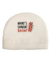 What's Shakin' Bacon Adult Fleece Beanie Cap Hat-Beanie-TooLoud-White-One-Size-Fits-Most-Davson Sales