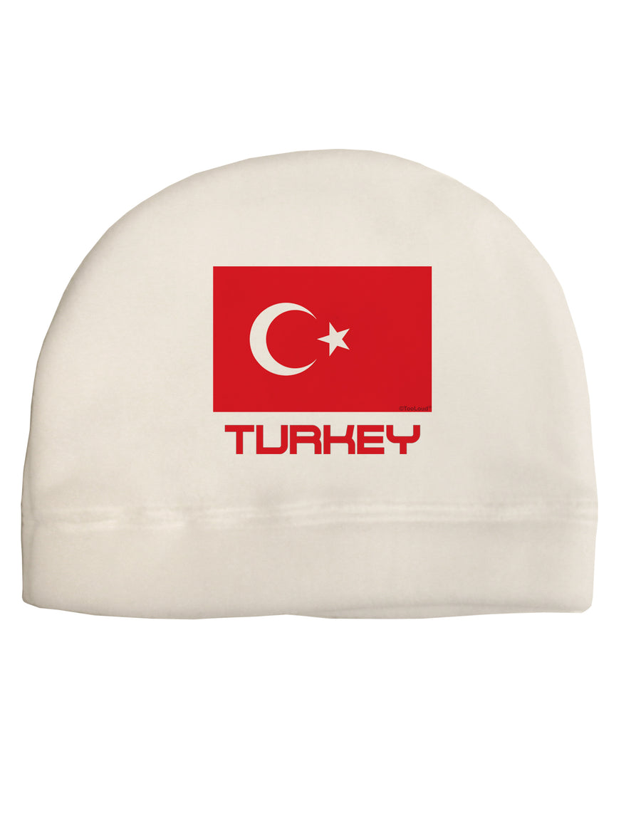 Turkey Flag with Text Child Fleece Beanie Cap Hat by TooLoud-Beanie-TooLoud-White-One-Size-Fits-Most-Davson Sales