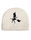 Cute Witch on Broom Silhouette Halloween Adult Fleece Beanie Cap Hat-Beanie-TooLoud-White-One-Size-Fits-Most-Davson Sales