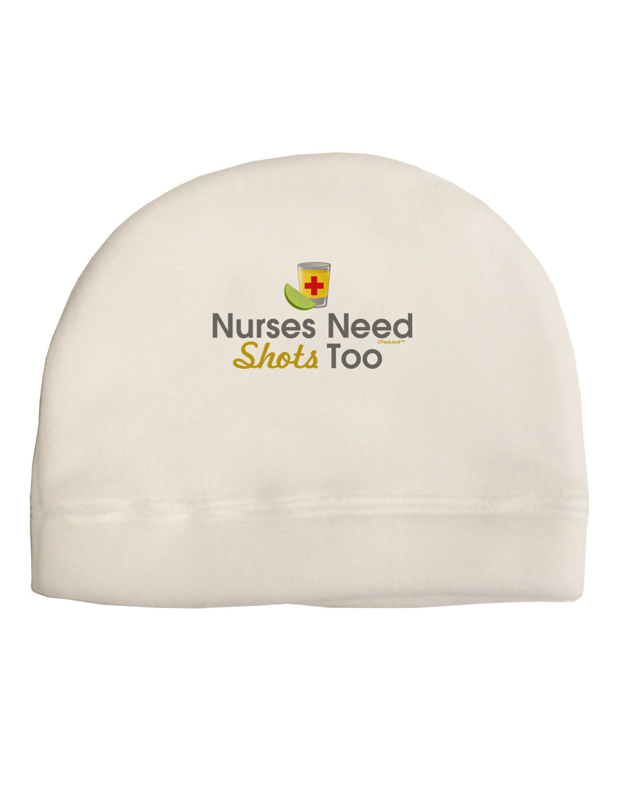 Nurses Need Shots Too Adult Fleece Beanie Cap Hat-Beanie-TooLoud-White-One-Size-Fits-Most-Davson Sales