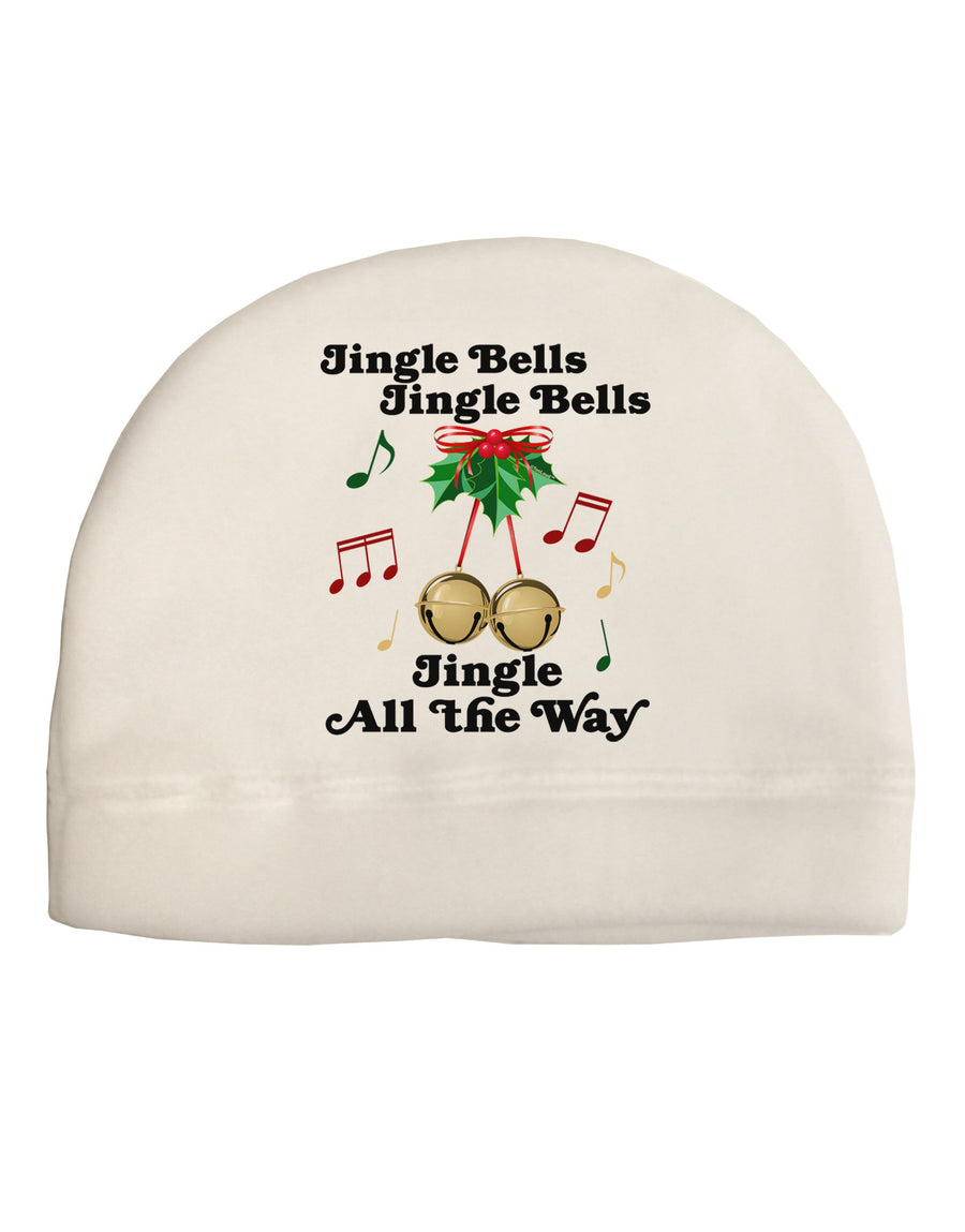 Jingle Bells All the way Adult Fleece Beanie Cap Hat-Beanie-TooLoud-White-One-Size-Fits-Most-Davson Sales