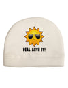 Deal With It Cute Sun Adult Fleece Beanie Cap Hat-Beanie-TooLoud-White-One-Size-Fits-Most-Davson Sales