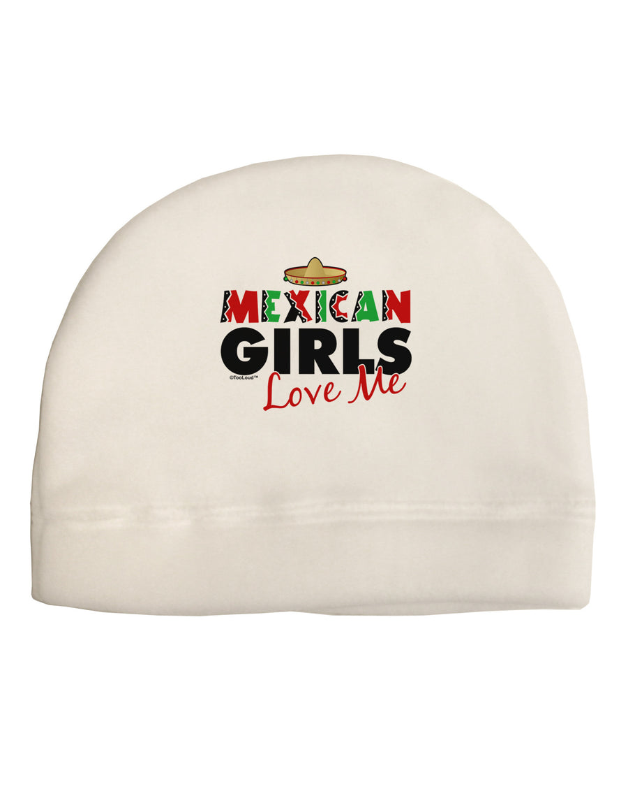 Mexican Girls Love Me Adult Fleece Beanie Cap Hat-Beanie-TooLoud-White-One-Size-Fits-Most-Davson Sales