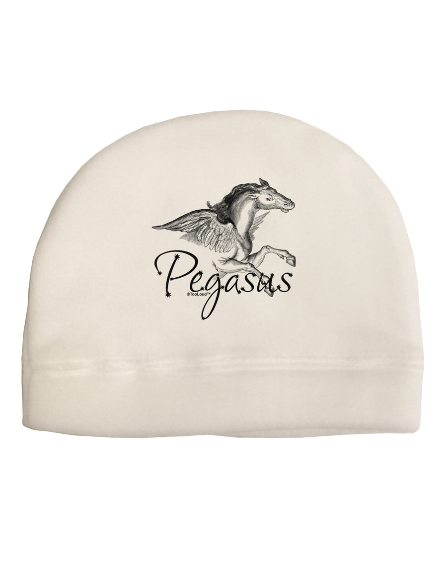 Pegasus Illustration Adult Fleece Beanie Cap Hat-Beanie-TooLoud-White-One-Size-Fits-Most-Davson Sales