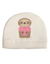 Cute Valentine Sloth Holding Heart Child Fleece Beanie Cap Hat by TooLoud-Beanie-TooLoud-White-One-Size-Fits-Most-Davson Sales