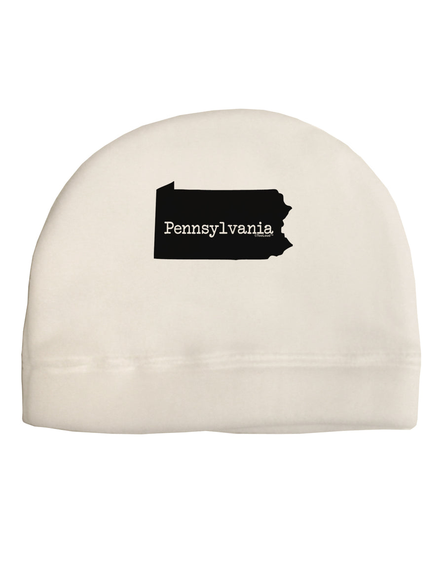 Pennsylvania - United States Shape Adult Fleece Beanie Cap Hat by TooLoud-Beanie-TooLoud-White-One-Size-Fits-Most-Davson Sales