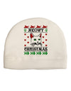 Meowy Christmas Cat Knit Look Adult Fleece Beanie Cap Hat by-Beanie-TooLoud-White-One-Size-Fits-Most-Davson Sales