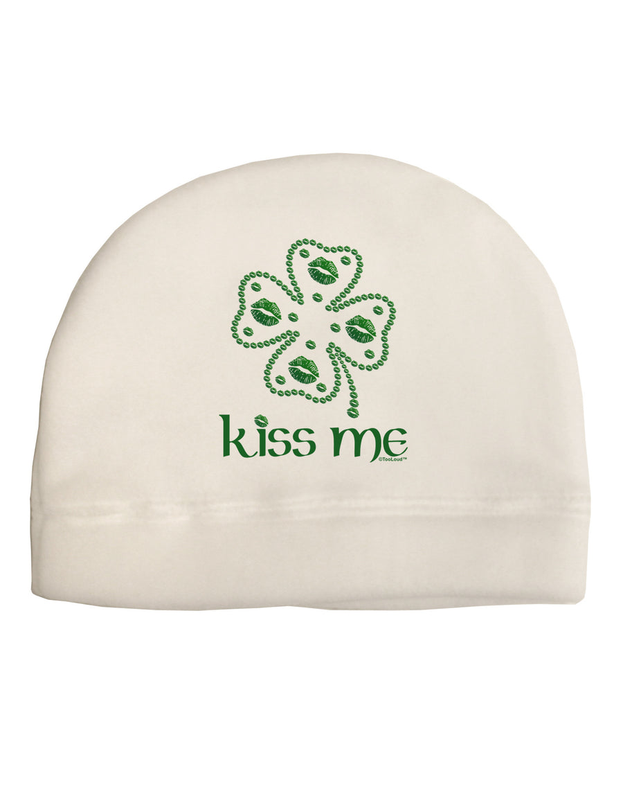 Kiss Me Clover Adult Fleece Beanie Cap Hat-Beanie-TooLoud-White-One-Size-Fits-Most-Davson Sales