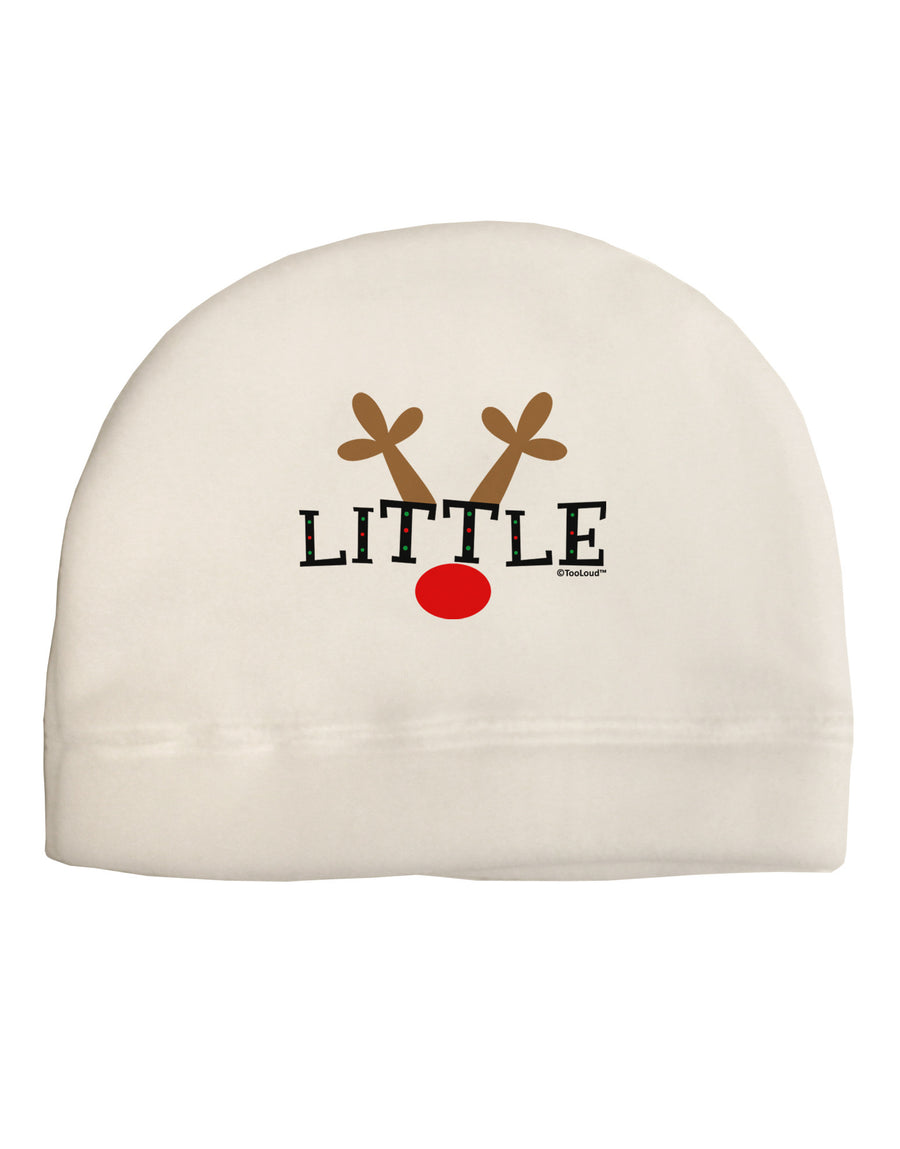 Matching Family Christmas Design - Reindeer - Little Adult Fleece Beanie Cap Hat by TooLoud-Beanie-TooLoud-White-One-Size-Fits-Most-Davson Sales