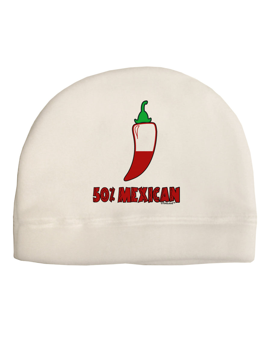 Fifty Percent Mexican Child Fleece Beanie Cap Hat-Beanie-TooLoud-White-One-Size-Fits-Most-Davson Sales