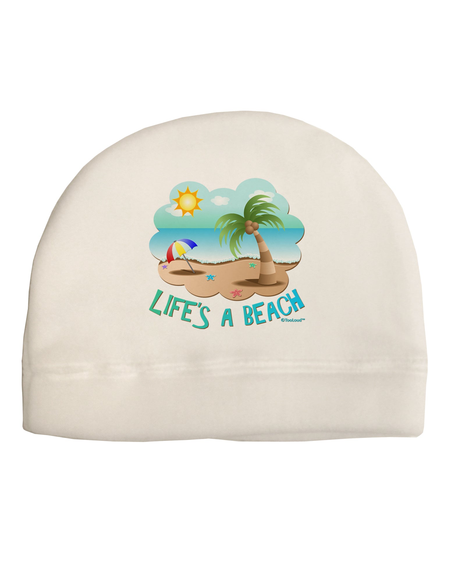 Fun Summer Beach Scene - Life's a Beach Adult Fleece Beanie Cap Hat by TooLoud-Beanie-TooLoud-White-One-Size-Fits-Most-Davson Sales