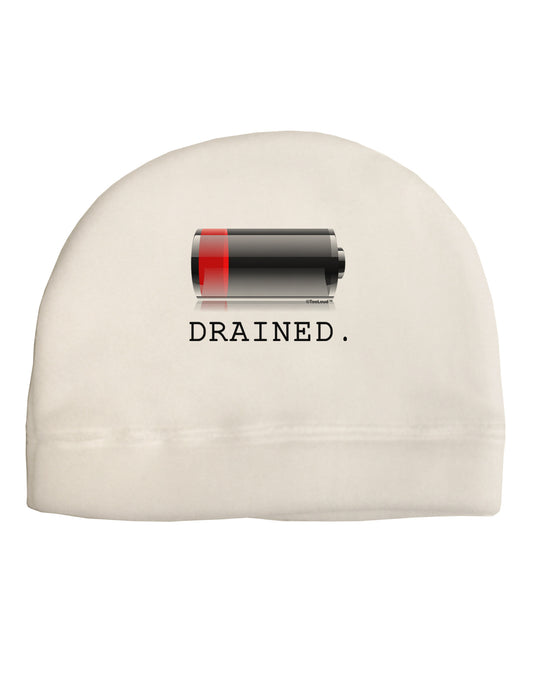 Battery Drained Adult Fleece Beanie Cap Hat-Beanie-TooLoud-White-One-Size-Fits-Most-Davson Sales