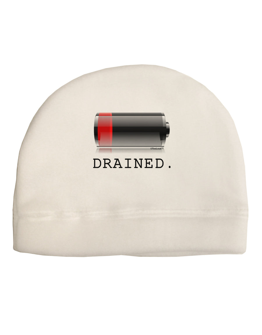 Battery Drained Adult Fleece Beanie Cap Hat-Beanie-TooLoud-White-One-Size-Fits-Most-Davson Sales