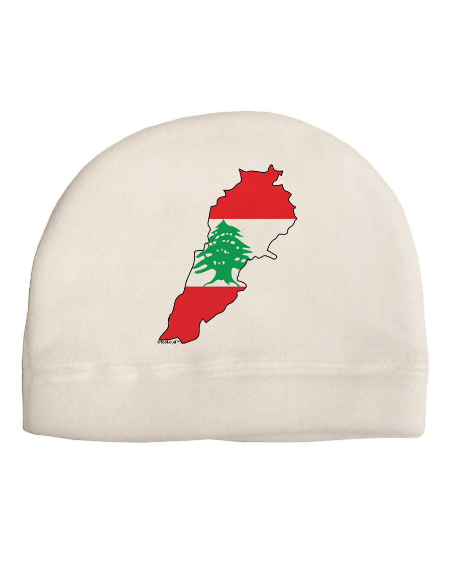 Lebanon Flag Silhouette Child Fleece Beanie Cap Hat-Beanie-TooLoud-White-One-Size-Fits-Most-Davson Sales