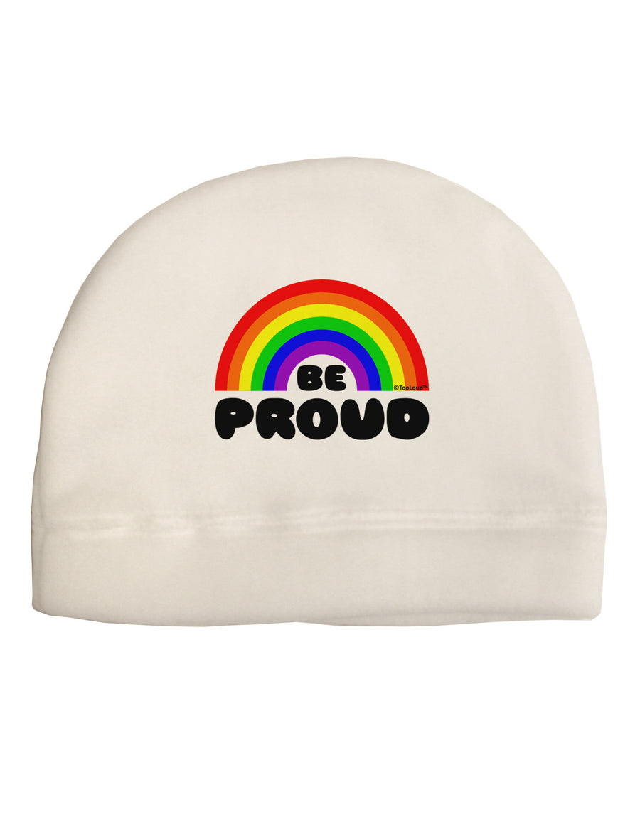 TooLoud Rainbow - Be Proud Gay Pride Child Fleece Beanie Cap Hat-Beanie-TooLoud-White-One-Size-Fits-Most-Davson Sales