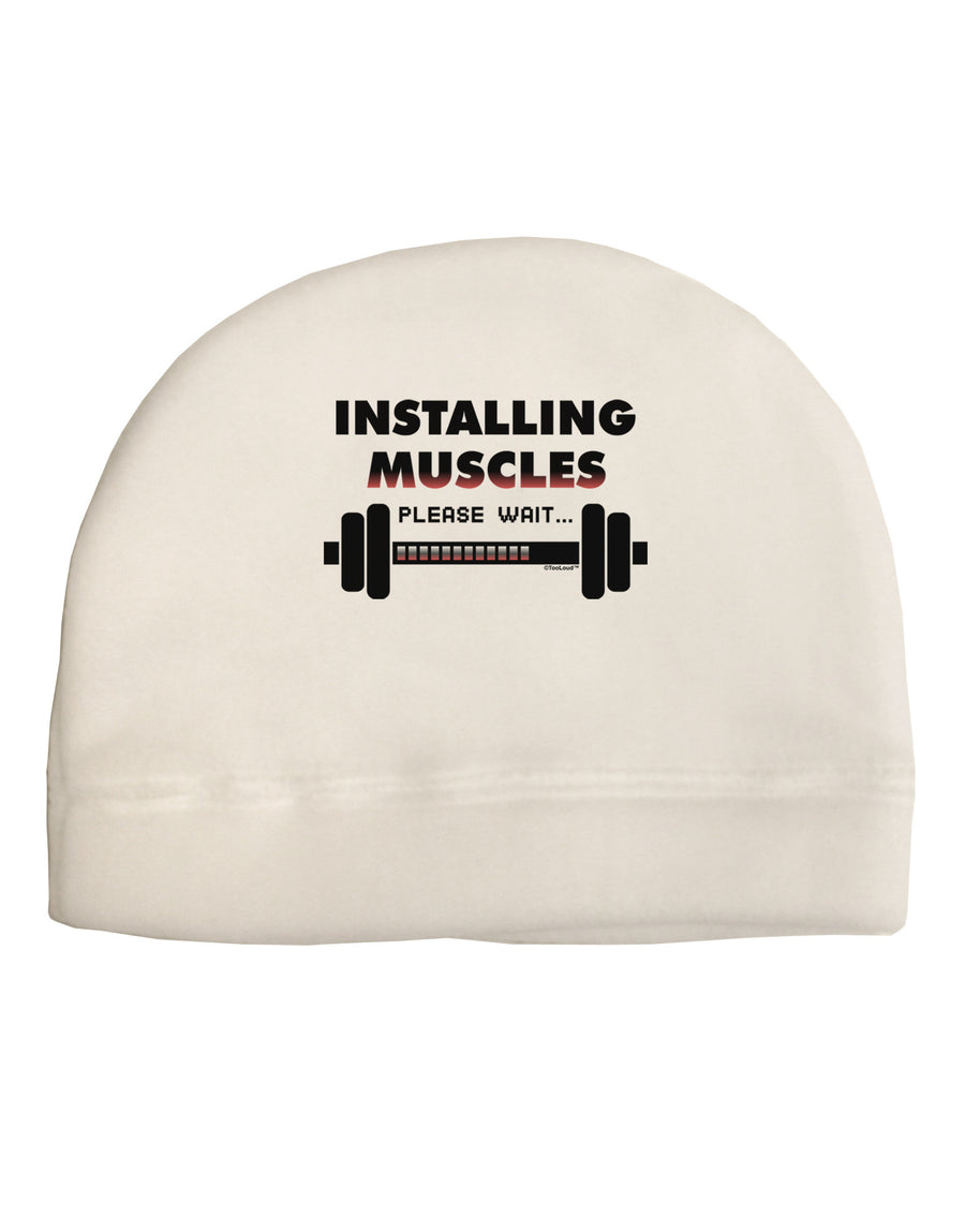 Installing Muscles Adult Fleece Beanie Cap Hat-Beanie-TooLoud-White-One-Size-Fits-Most-Davson Sales