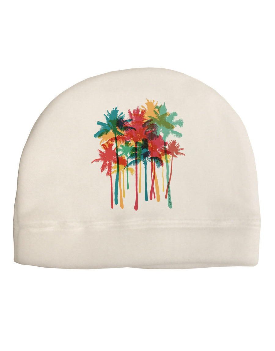 Paint Splash Palm Trees Adult Fleece Beanie Cap Hat-Beanie-TooLoud-White-One-Size-Fits-Most-Davson Sales