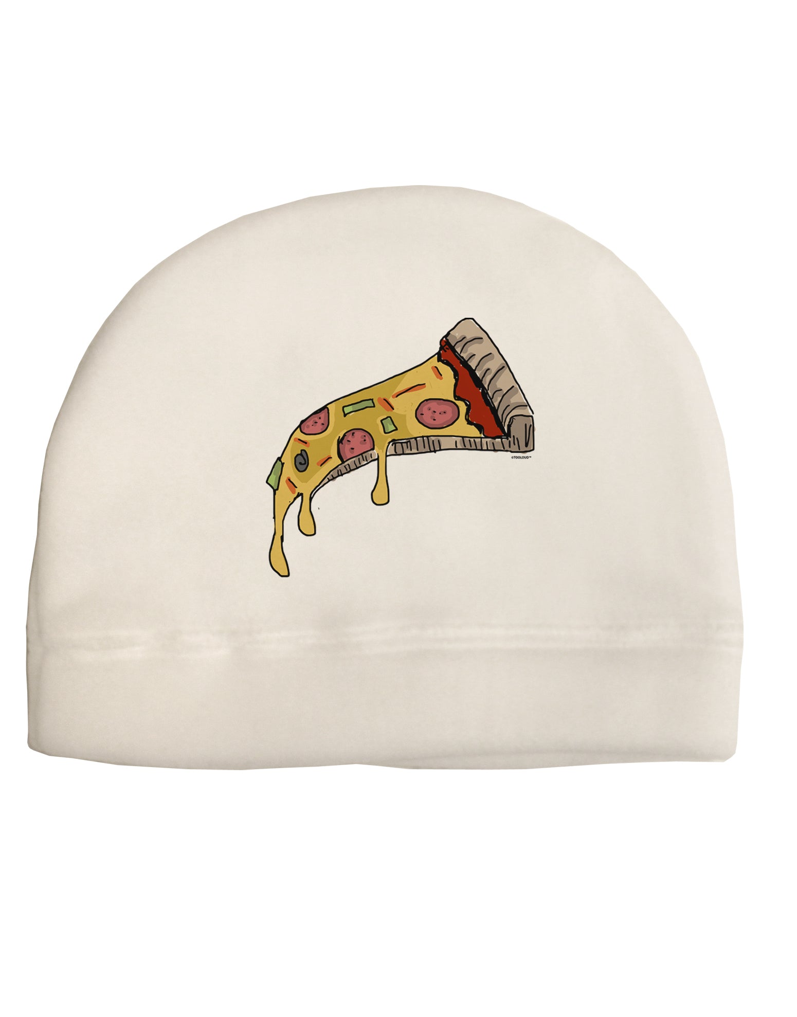 TooLoud Pizza Slice Adult Fleece Beanie Cap Hat-Beanie-TooLoud-White-One-Size-Fits-Most-Davson Sales