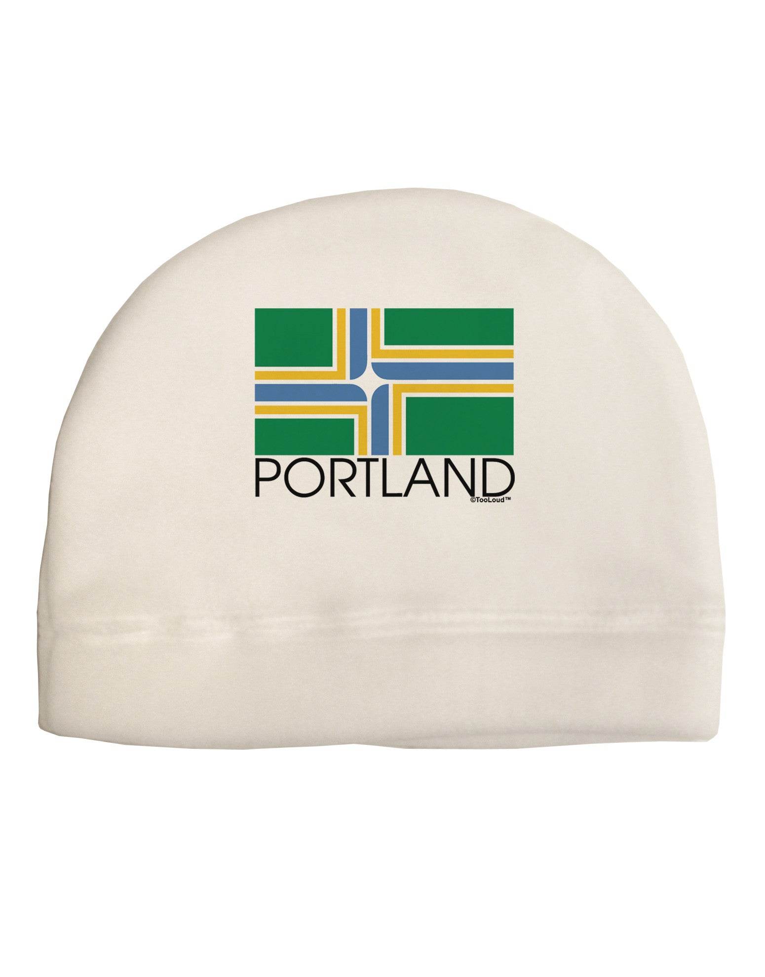 Portland Oregon Flag Text Adult Fleece Beanie Cap Hat-Beanie-TooLoud-White-One-Size-Fits-Most-Davson Sales