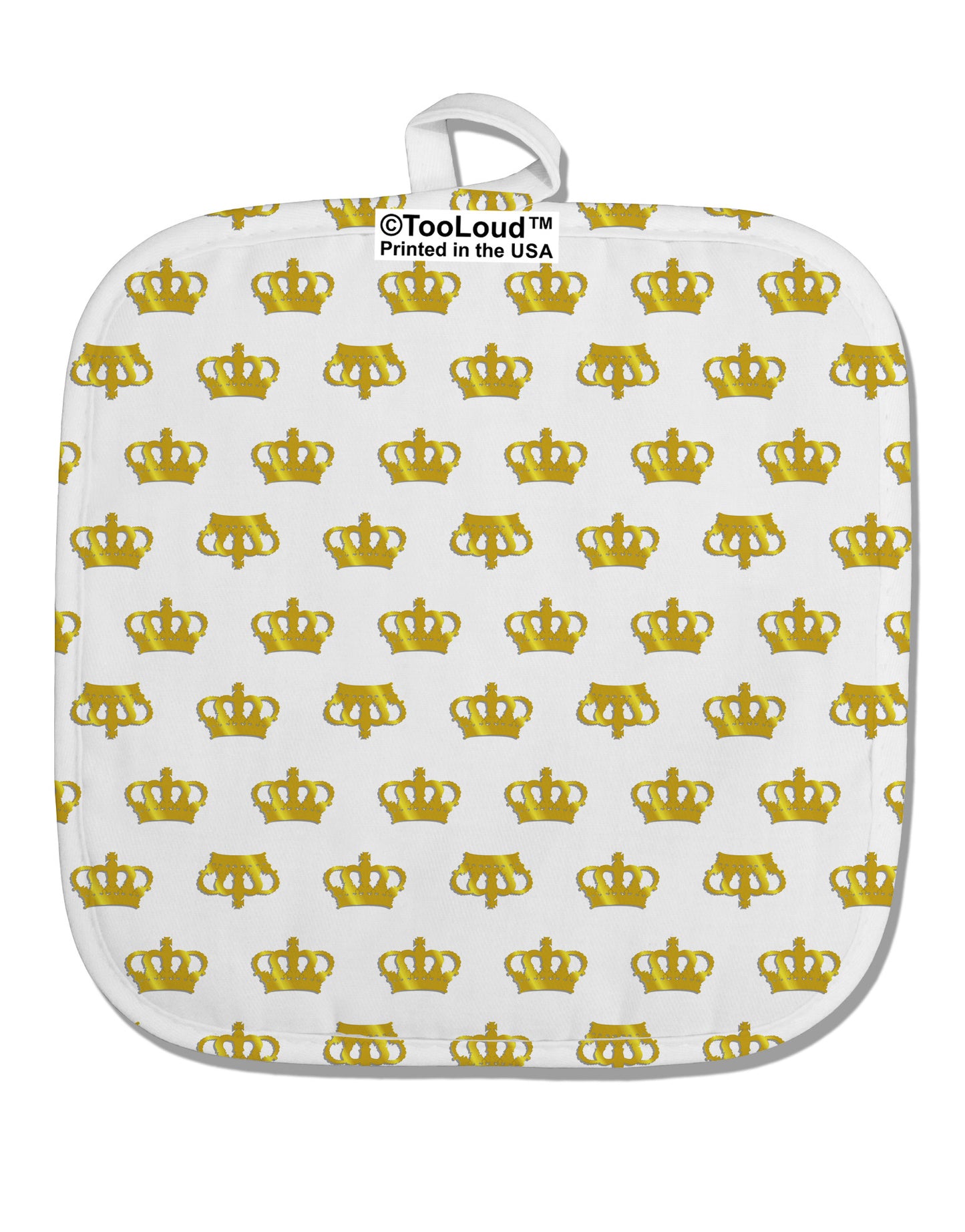Gold Crowns AOP White Fabric Pot Holder Hot Pad All Over Print by TooLoud-Pot Holder-TooLoud-White-Davson Sales