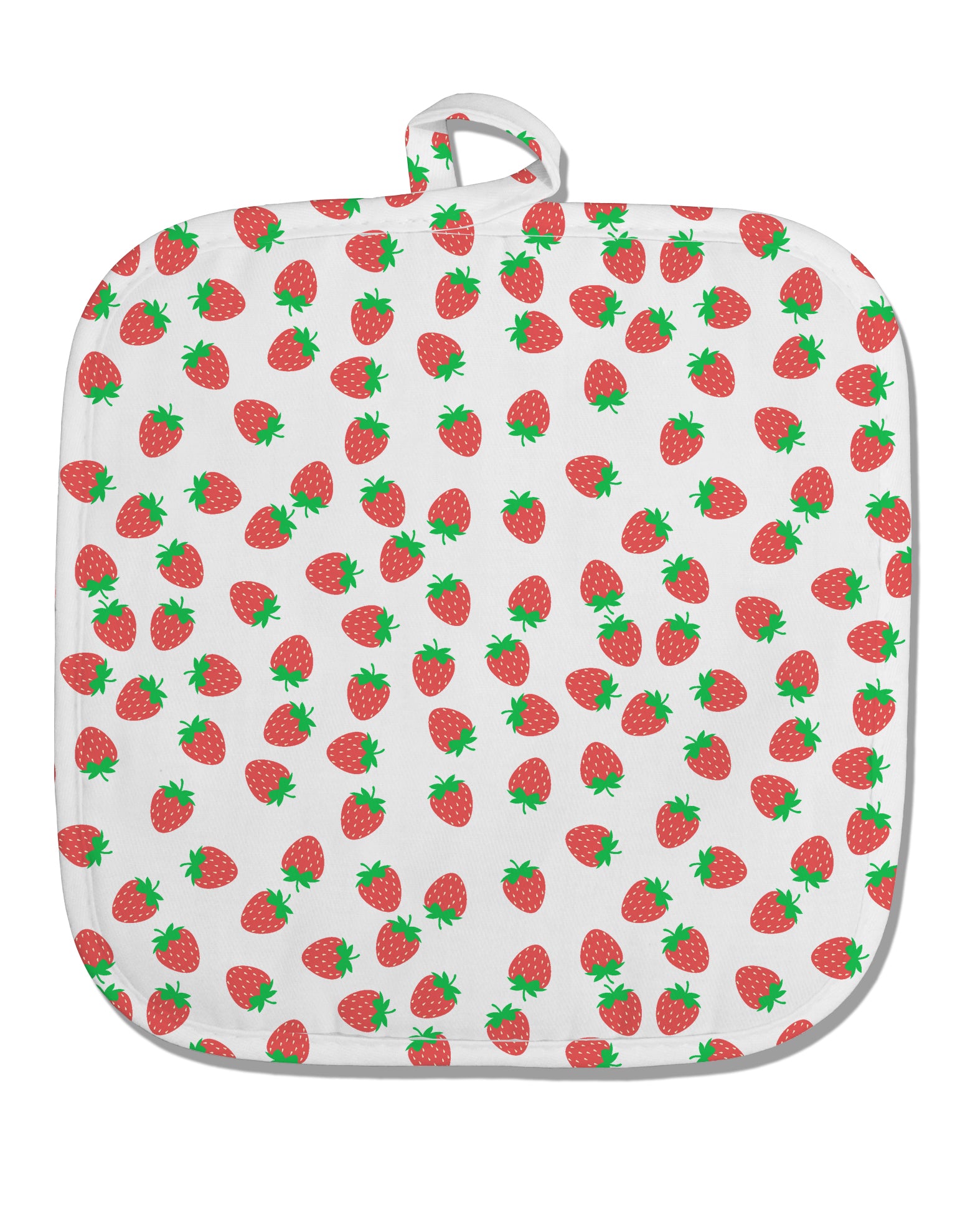Strawberries Everywhere White Fabric Pot Holder Hot Pad by TooLoud-Pot Holder-TooLoud-White-Davson Sales