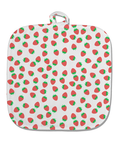 Strawberries Everywhere White Fabric Pot Holder Hot Pad by TooLoud-Pot Holder-TooLoud-White-Davson Sales