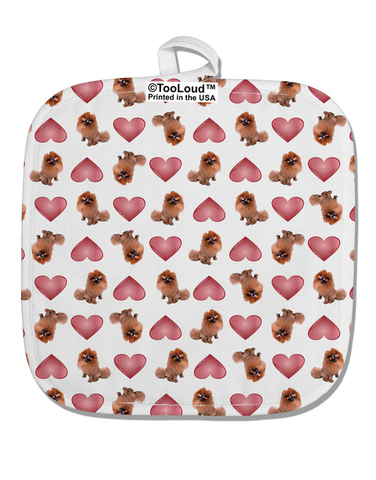 Pomeranian Hearts AOP White Fabric Pot Holder Hot Pad All Over Print-Pot Holder-TooLoud-White-Davson Sales