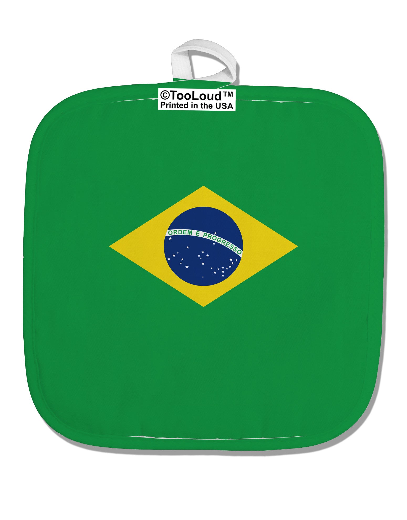 Brazil Flag AOP White Fabric Pot Holder Hot Pad All Over Print-Pot Holder-TooLoud-White-Davson Sales