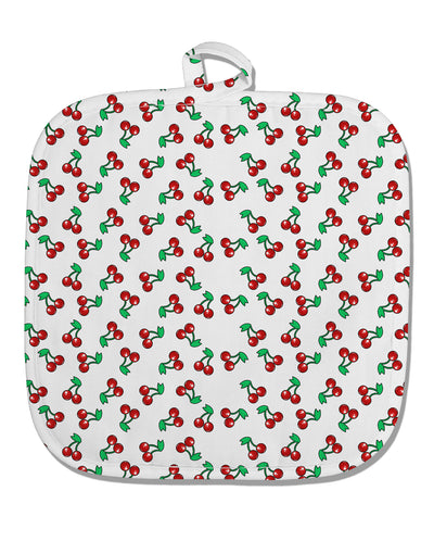 Cherries Everywhere White Fabric Pot Holder Hot Pad by TooLoud-Pot Holder-TooLoud-White-Davson Sales