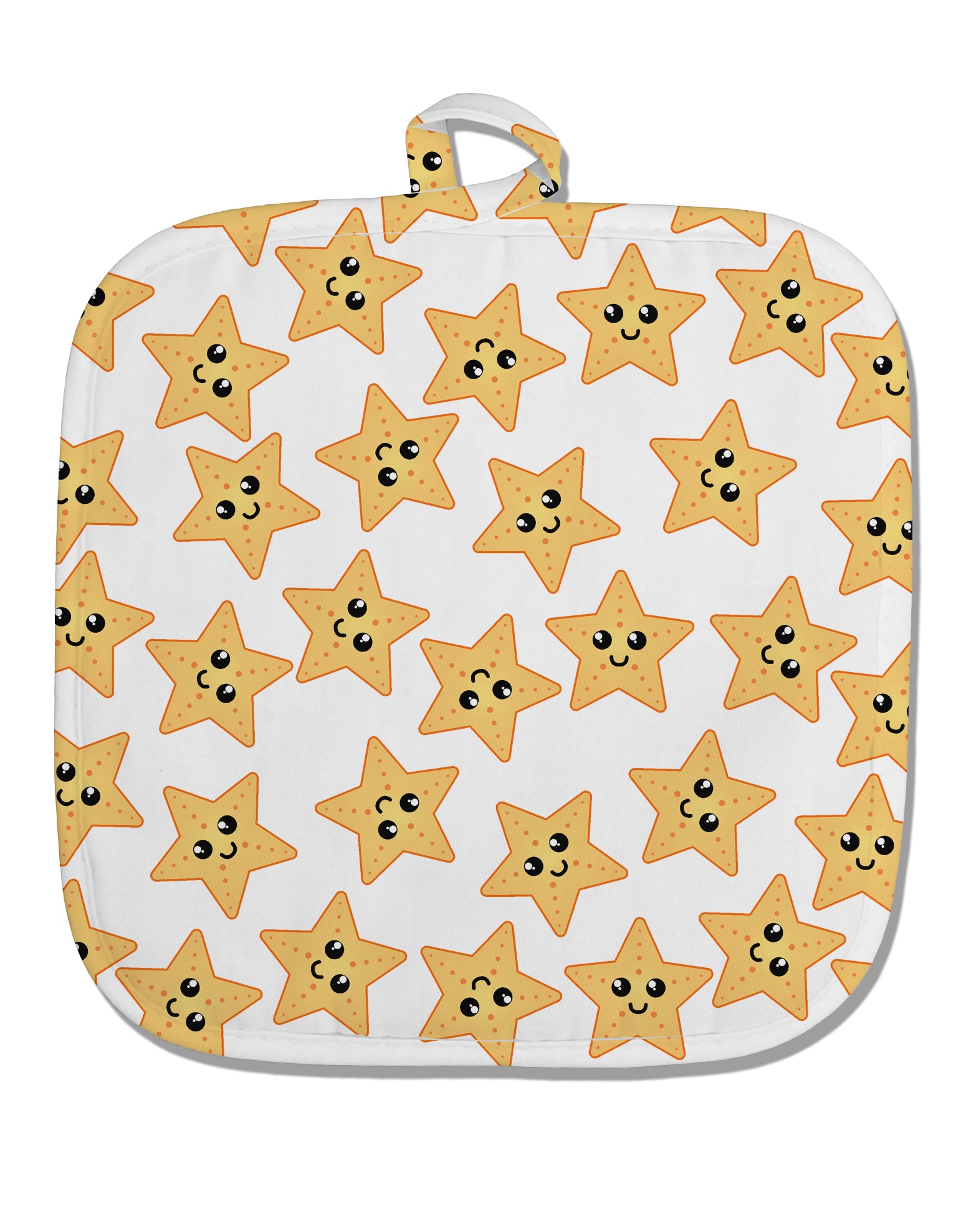 Cute Starfish All Over White Fabric Pot Holder Hot Pad by TooLoud-Pot Holder-TooLoud-White-Davson Sales