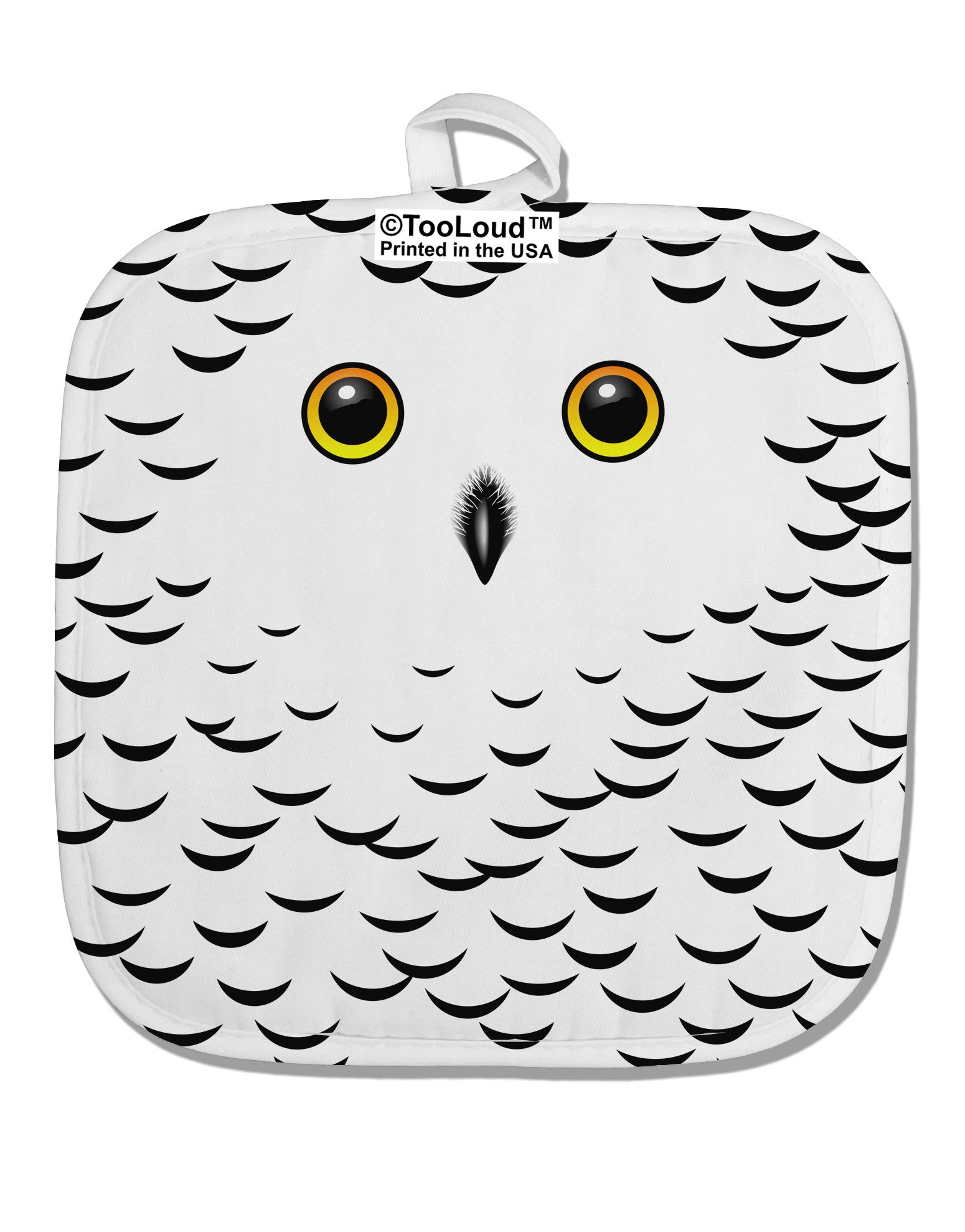 Snowy Owl Cute Animal Face White Fabric Pot Holder Hot Pad All Over Print-Pot Holder-TooLoud-White-Davson Sales
