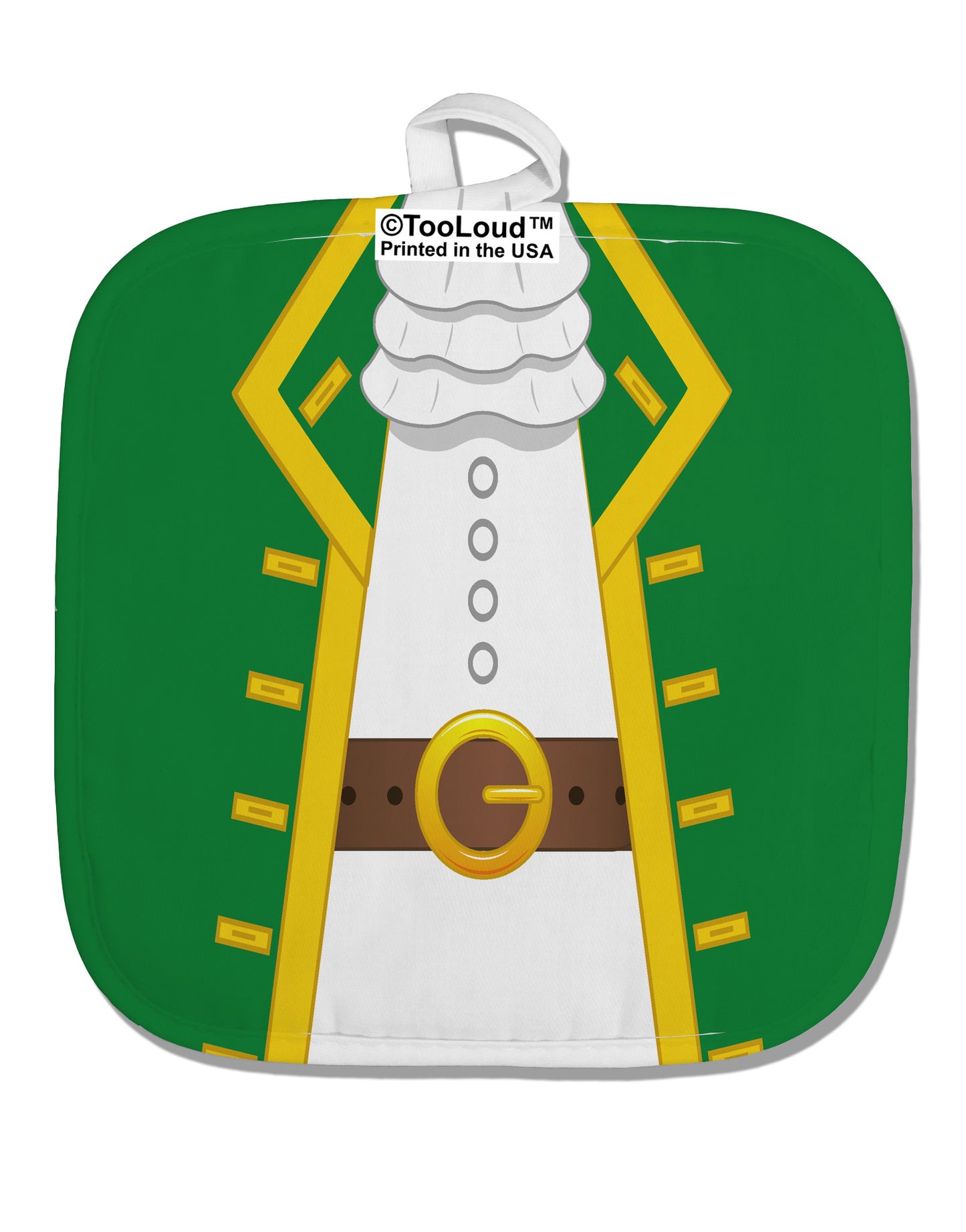 Pirate Captain Costume - Green White Fabric Pot Holder Hot Pad All Over Print-Pot Holder-TooLoud-White-Davson Sales