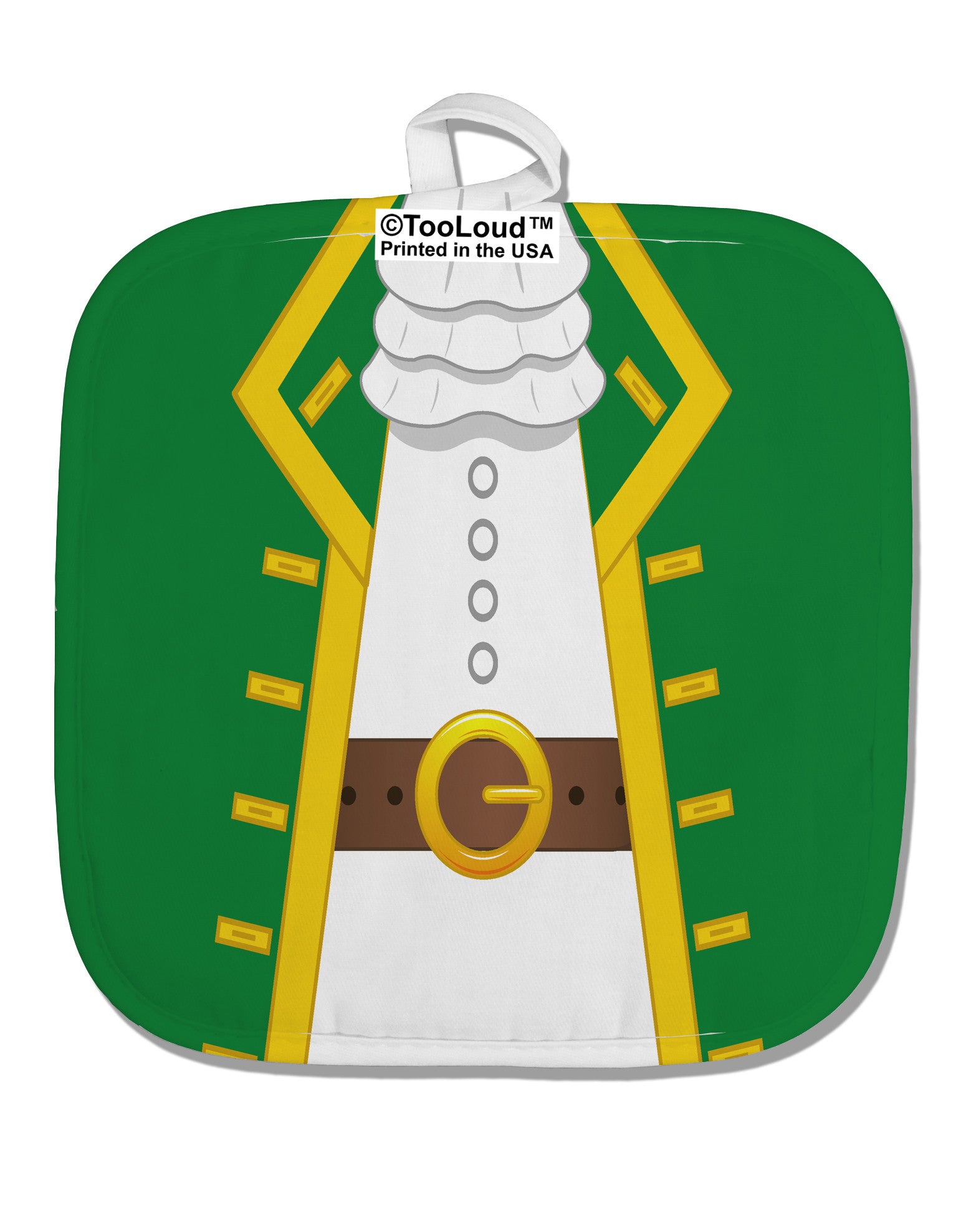 Pirate Captain Costume - Green White Fabric Pot Holder Hot Pad All Over Print-Pot Holder-TooLoud-White-Davson Sales
