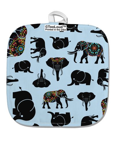 Mixed Elephants AOP White Fabric Pot Holder Hot Pad All Over Print-Pot Holder-TooLoud-White-Davson Sales