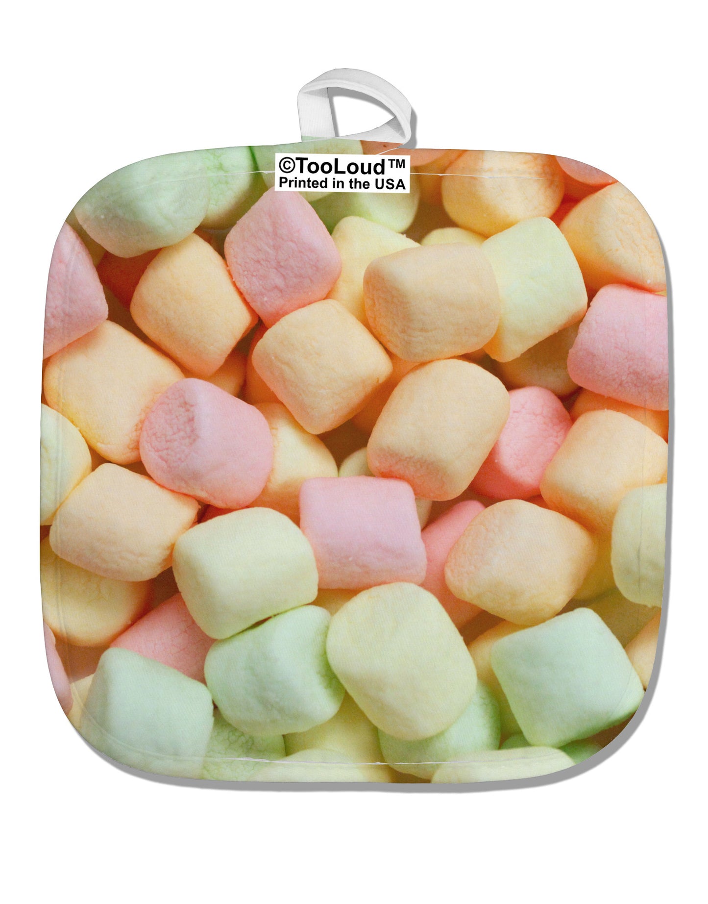 Marshmallows All Over White Fabric Pot Holder Hot Pad All Over Print-Pot Holder-TooLoud-White-Davson Sales