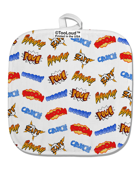 Onomatopoeia All Over Print White Fabric Pot Holder Hot Pad All Over Print-Pot Holder-TooLoud-White-Davson Sales