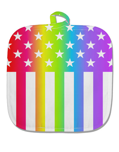 American Pride - Rainbow Stars and Stripes White Fabric Pot Holder Hot Pad All Over Print-Pot Holder-TooLoud-White-Davson Sales