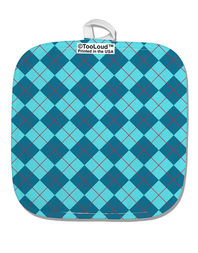 Blue Argyle AOP White Fabric Pot Holder Hot Pad All Over Print by TooLoud-Pot Holder-TooLoud-White-Davson Sales