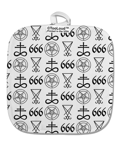 Satanic Symbols White Fabric Pot Holder Hot Pad All Over Print-Pot Holder-TooLoud-White-Davson Sales