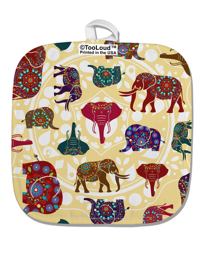 Indian Elephants AOP White Fabric Pot Holder Hot Pad All Over Print-Pot Holder-TooLoud-White-Davson Sales