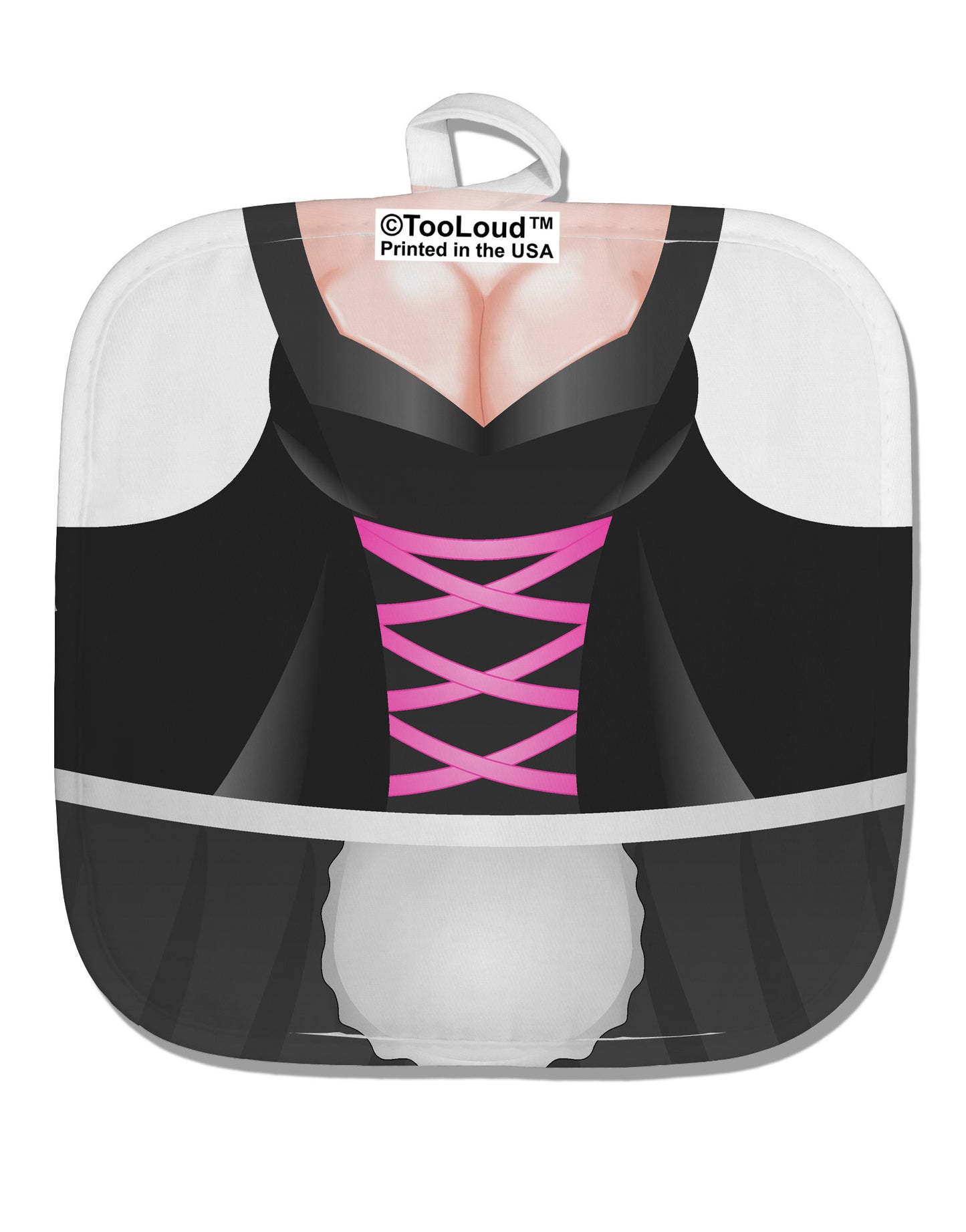 Sexy Dirndl Costume Black White Fabric Pot Holder Hot Pad All Over Print by TooLoud-Pot Holder-TooLoud-White-Davson Sales