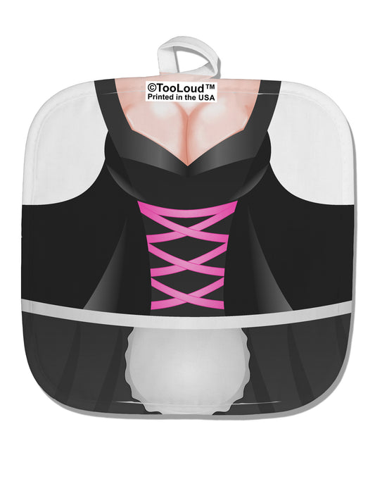 Sexy Dirndl Costume Black White Fabric Pot Holder Hot Pad All Over Print by TooLoud-Pot Holder-TooLoud-White-Davson Sales