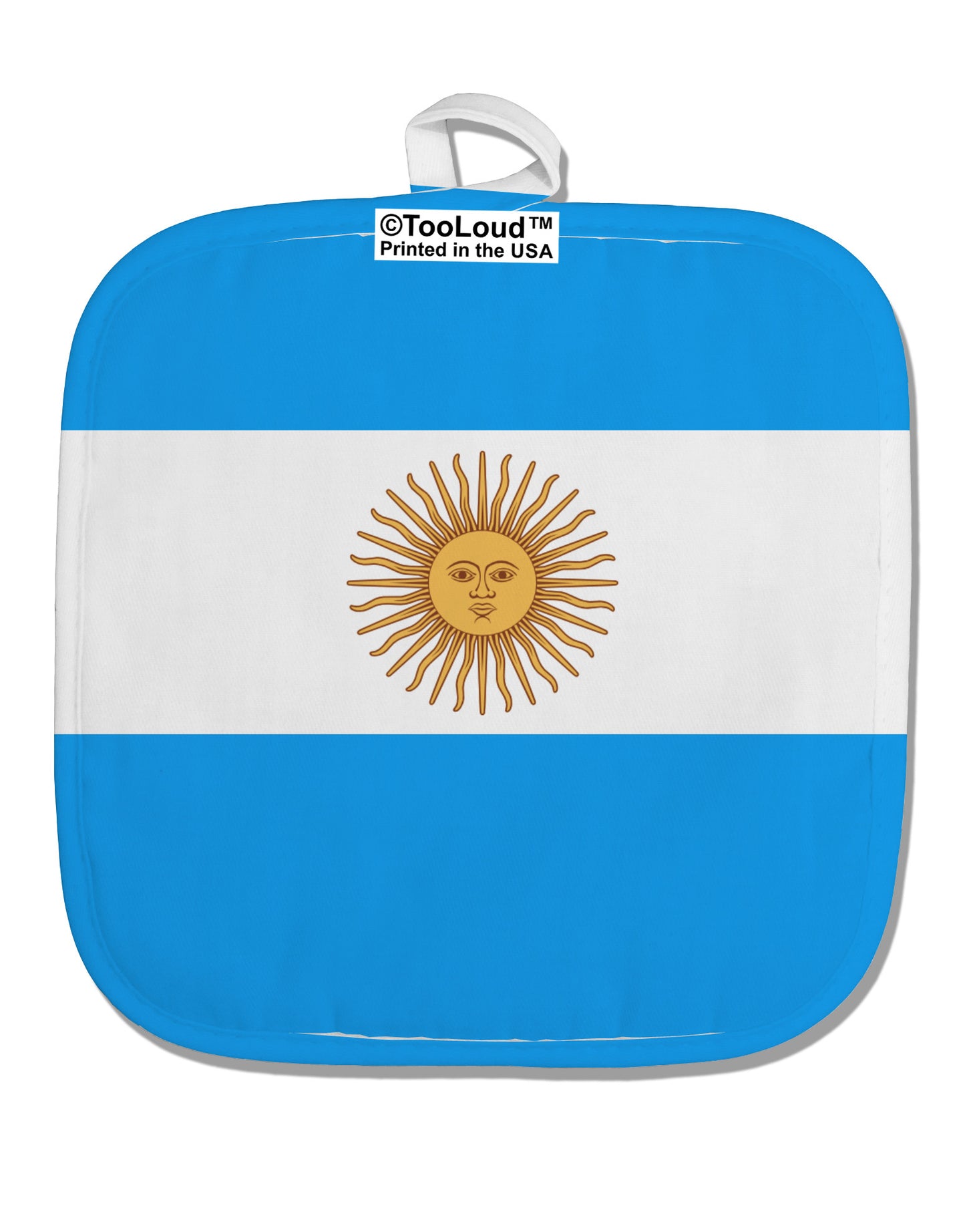 Argentina Flag AOP White Fabric Pot Holder Hot Pad All Over Print-Pot Holder-TooLoud-White-Davson Sales