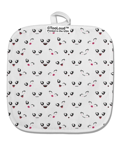 Kyu-T Faces AOP White Fabric Pot Holder Hot Pad All Over Print by TooLoud-Pot Holder-TooLoud-White-Davson Sales