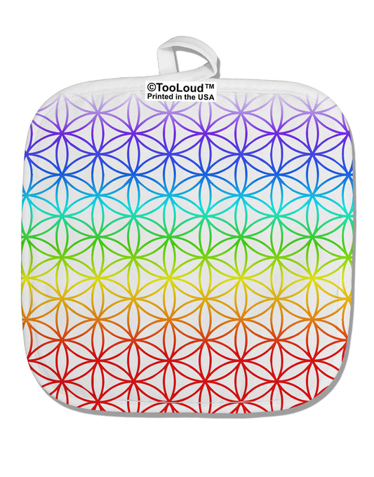 Chakra Flower of Life on White White Fabric Pot Holder Hot Pad All Over Print-Pot Holder-TooLoud-White-Davson Sales